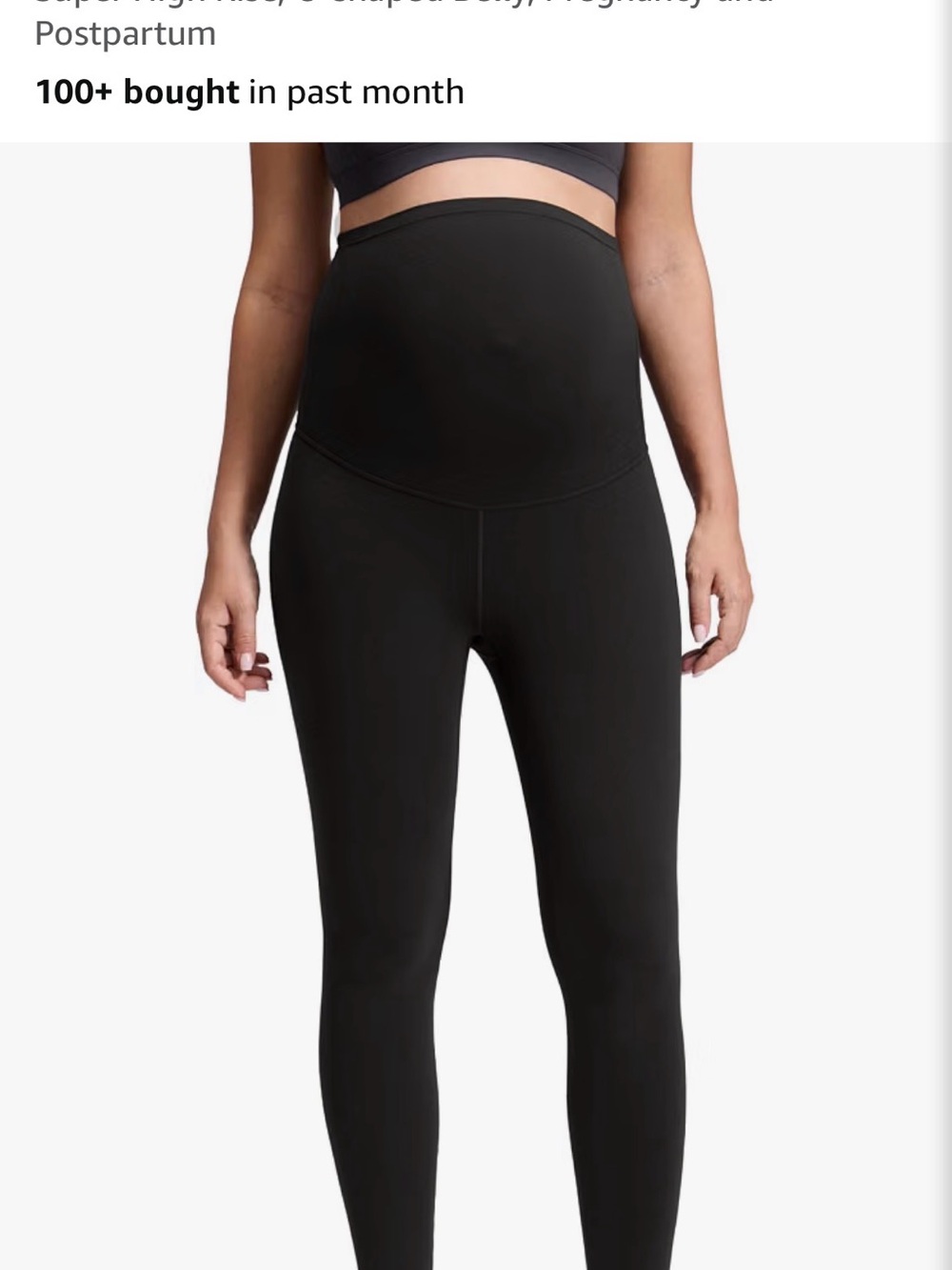 CRZ YOGA Black Maternity High-Waist Leggings